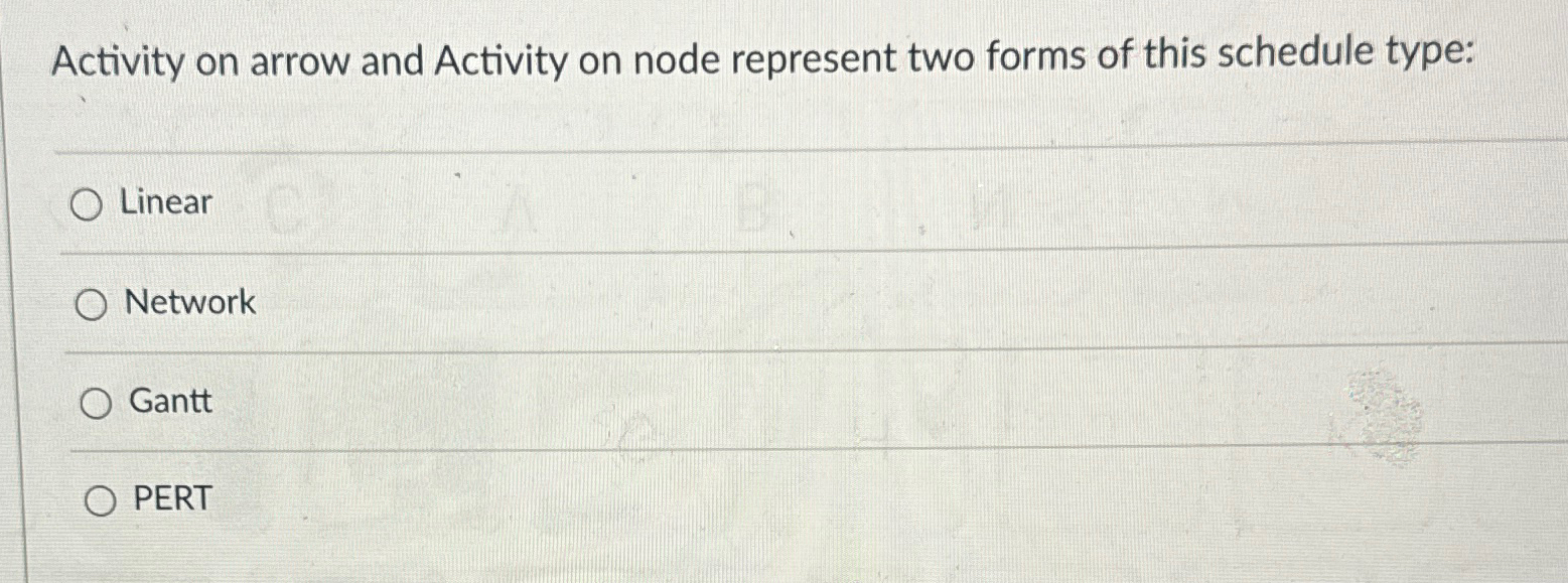  Activity on arrow and Activity on node represent two forms of