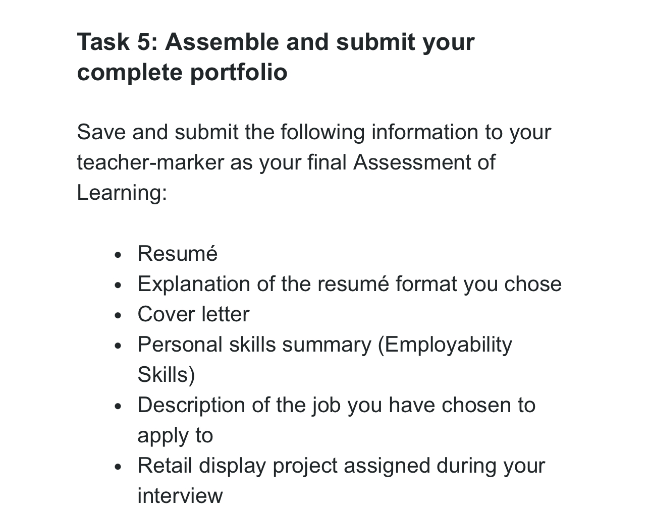  Task 1: Write your resum Find an electronic job posting for