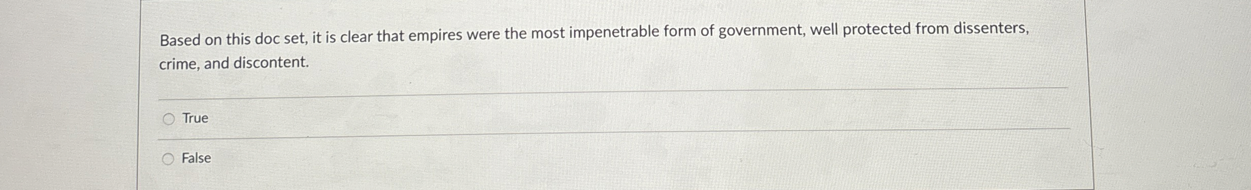  Based on this doc set, it is clear that empires were