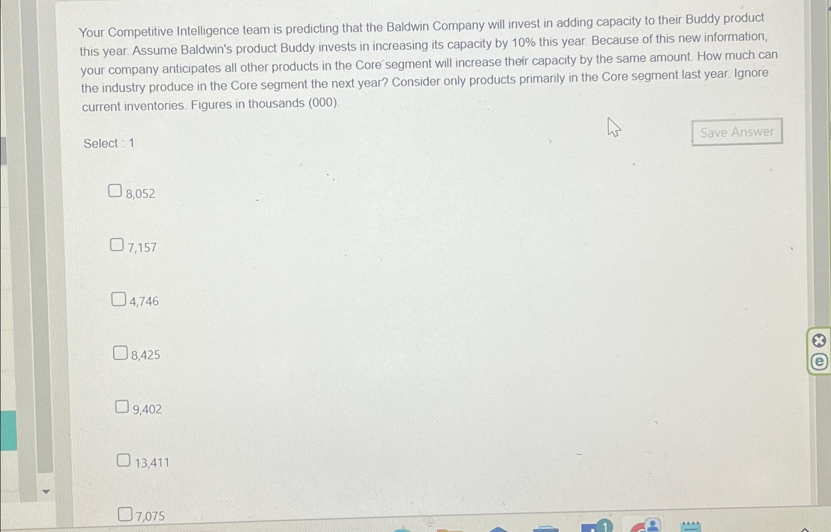  Your Competitive Intelligence team is predicting that the Baldwin Company will