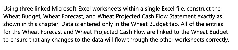  Using three linked Microsoft Excel worksheets within a single Excel file,