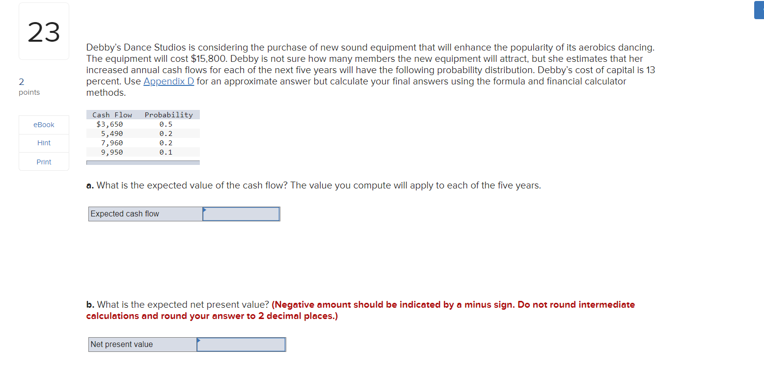 24, 399 eEiook , Hint The coefficient of variation for the project