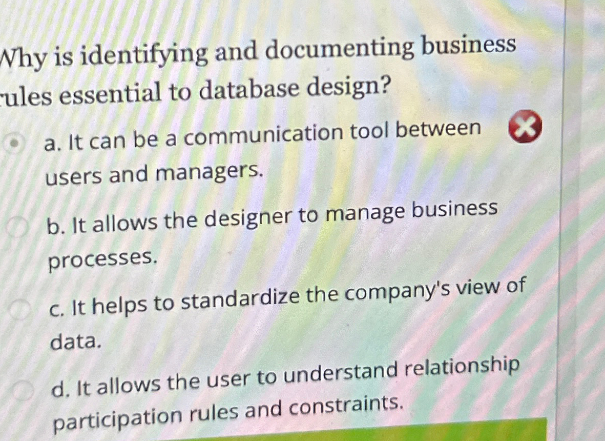  Why is identifying and documenting business ules essential to database design?