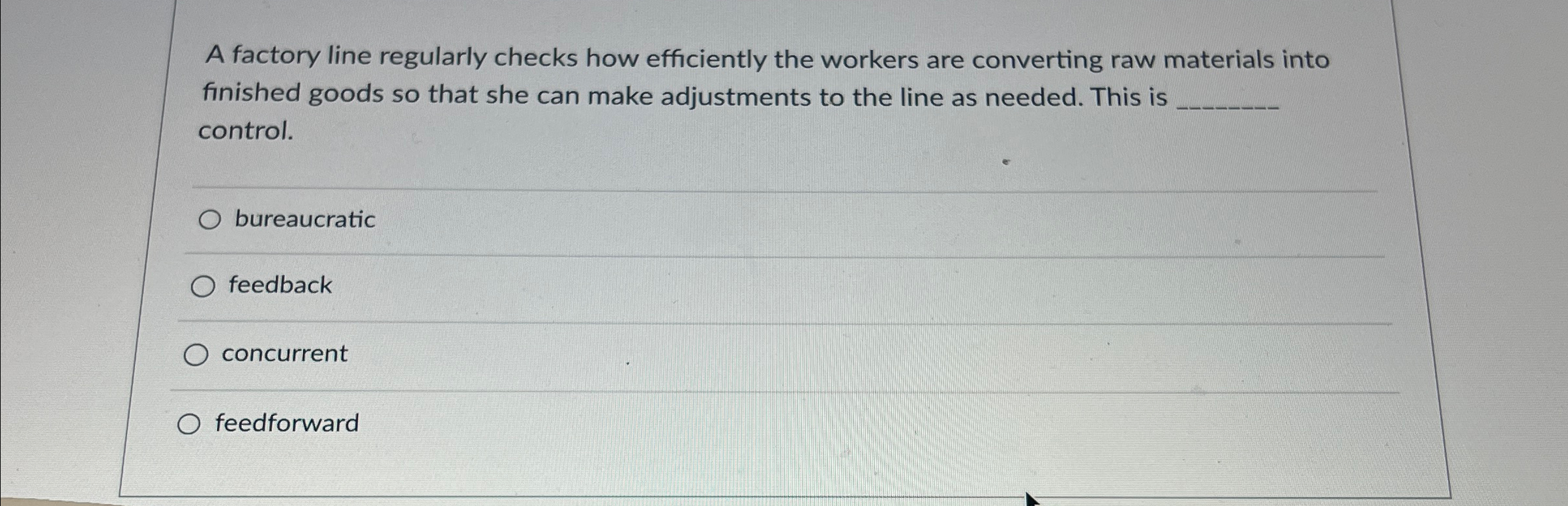  A factory line regularly checks how efficiently the workers are converting