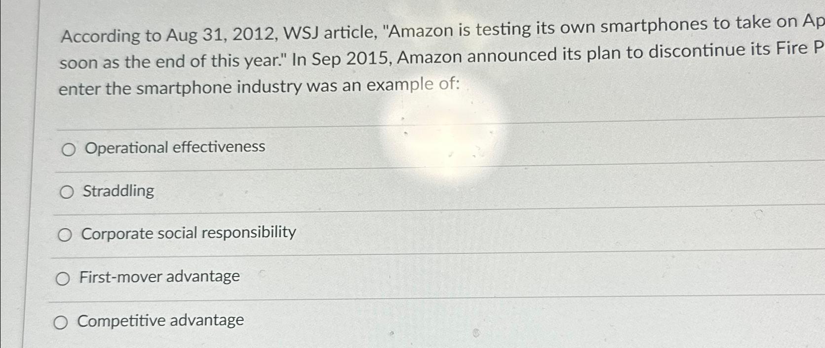 According to Aug 31,2012, WSJ article, "Amazon is testing its own