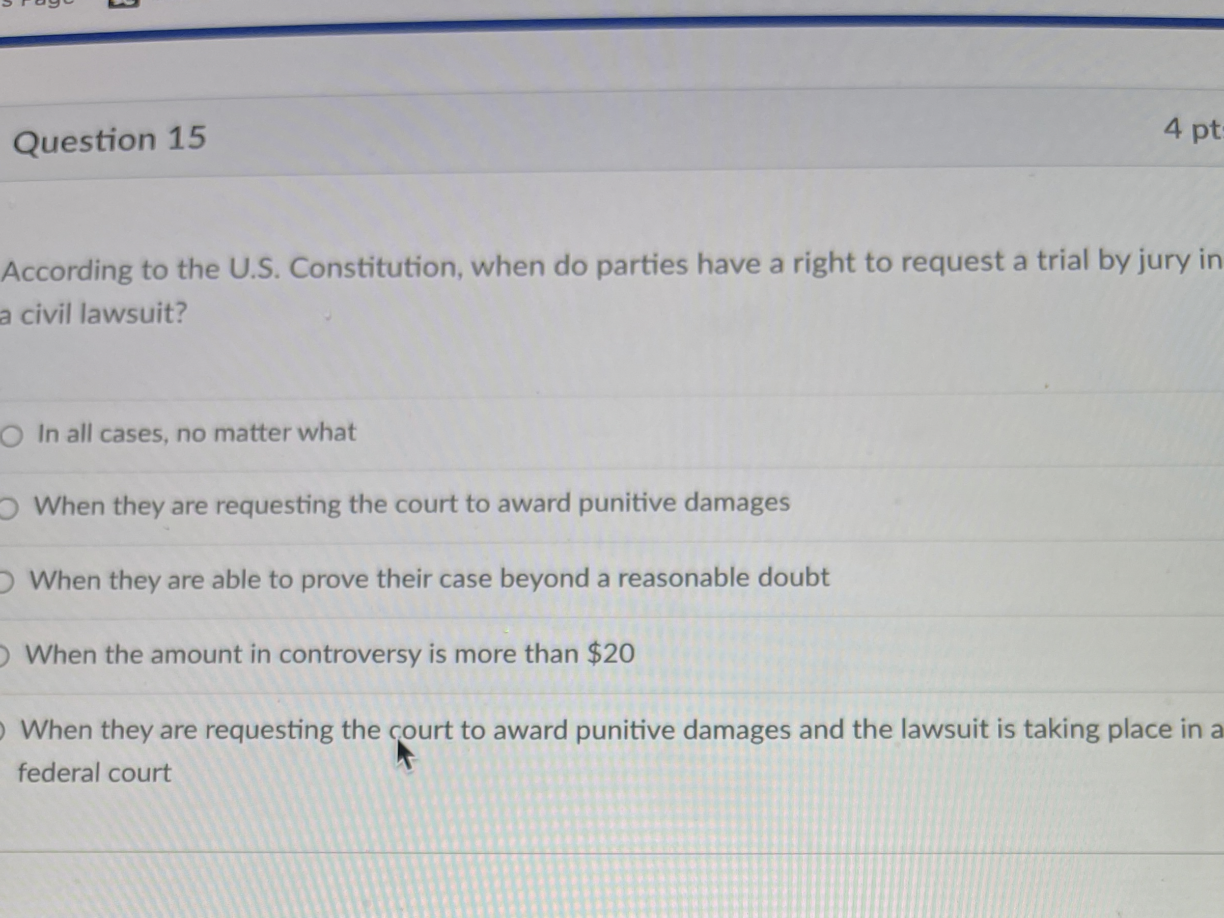  Question 15 According to the U.S. Constitution, when do parties have