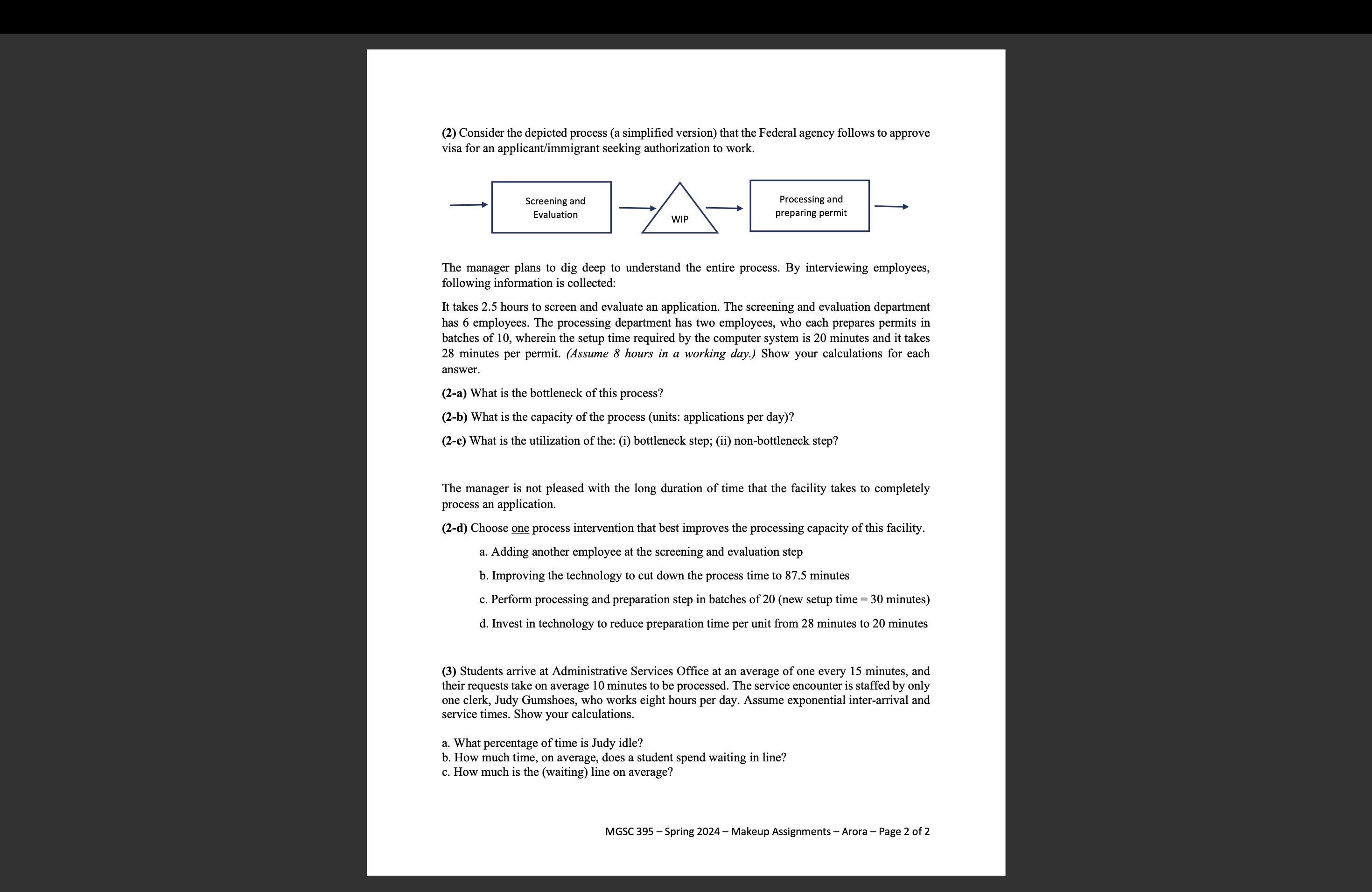  (2) Consider the depicted process (a simplified version) that the Federal