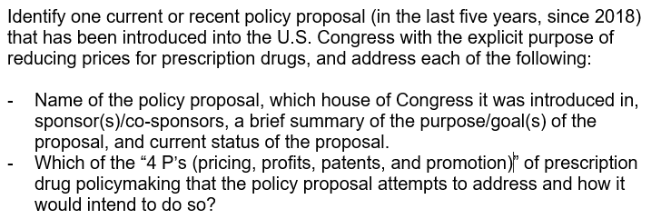  Identify one current or recent policy proposal (in the last five