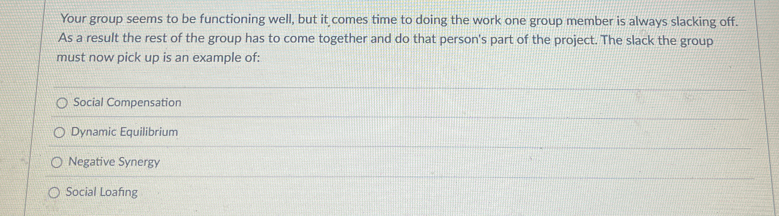  Your group seems to be functioning well, but it comes time