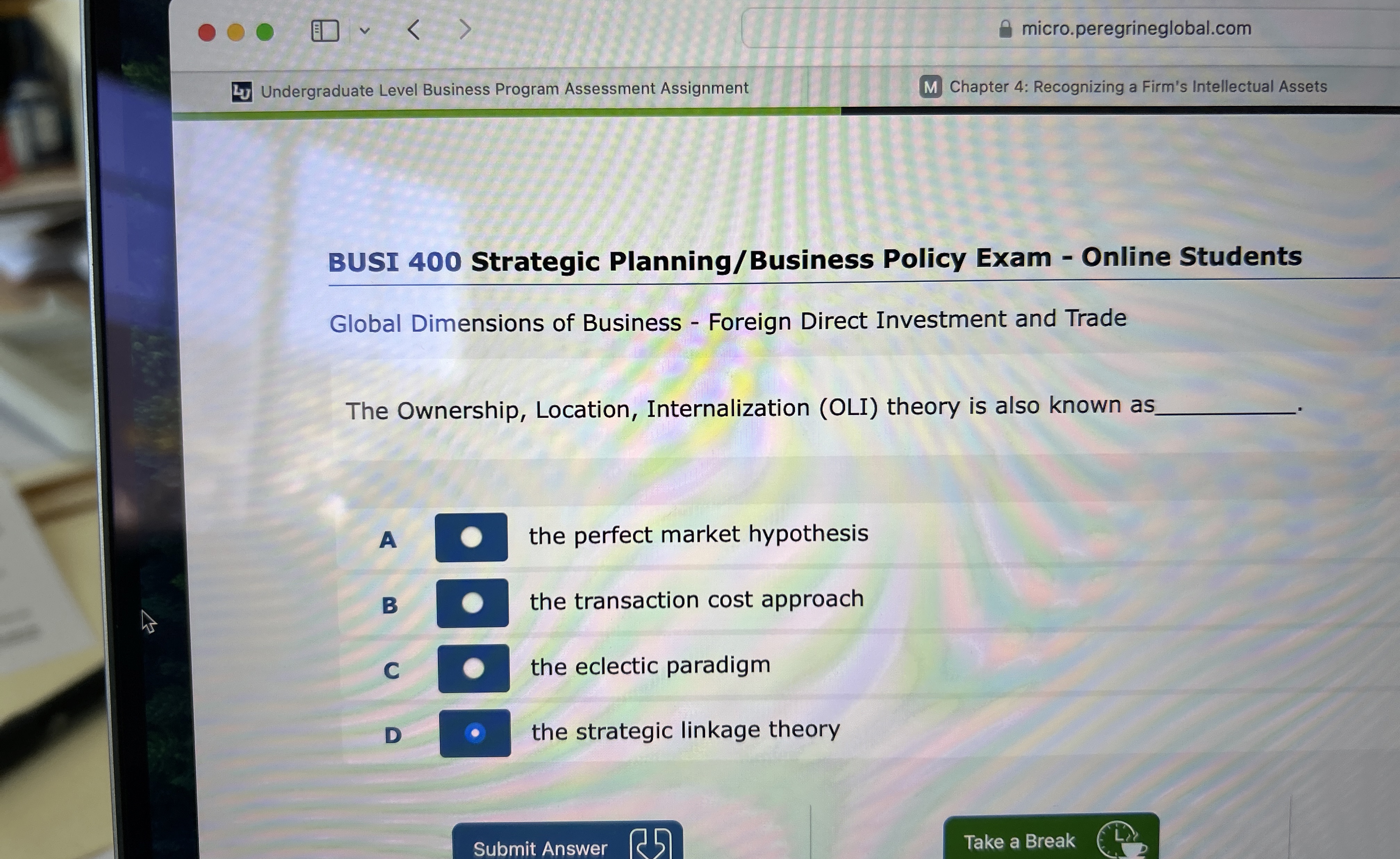  Undergraduate Level Business Program Assessment Assignment Chapter 4: Recognizing a Firm's