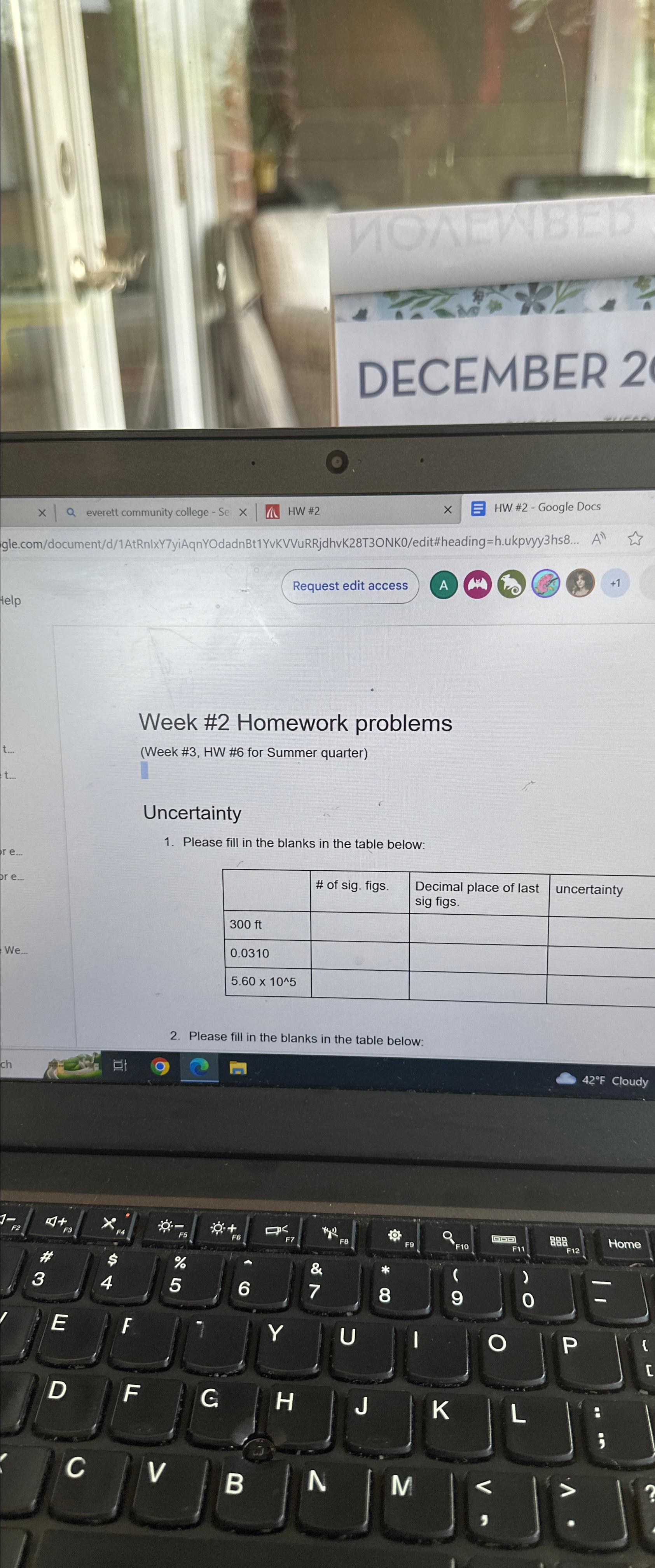 DECEMBER 2 Week #2 Homework problems (Week #3, HW #6 for