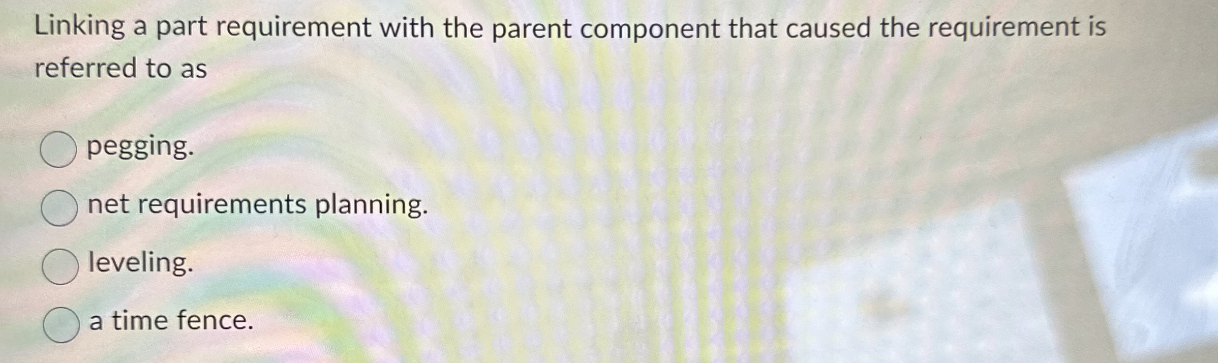  Linking a part requirement with the parent component that caused the