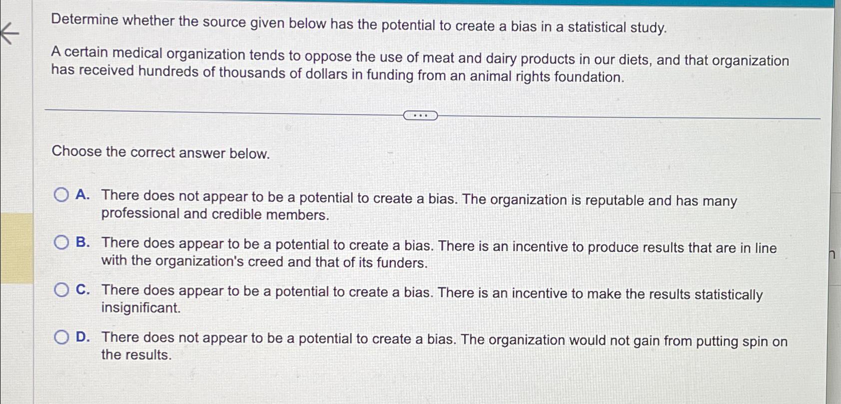  Determine whether the source given below has the potential to create