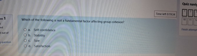  Time left 0:19.34 Which of the following is not a fundamental