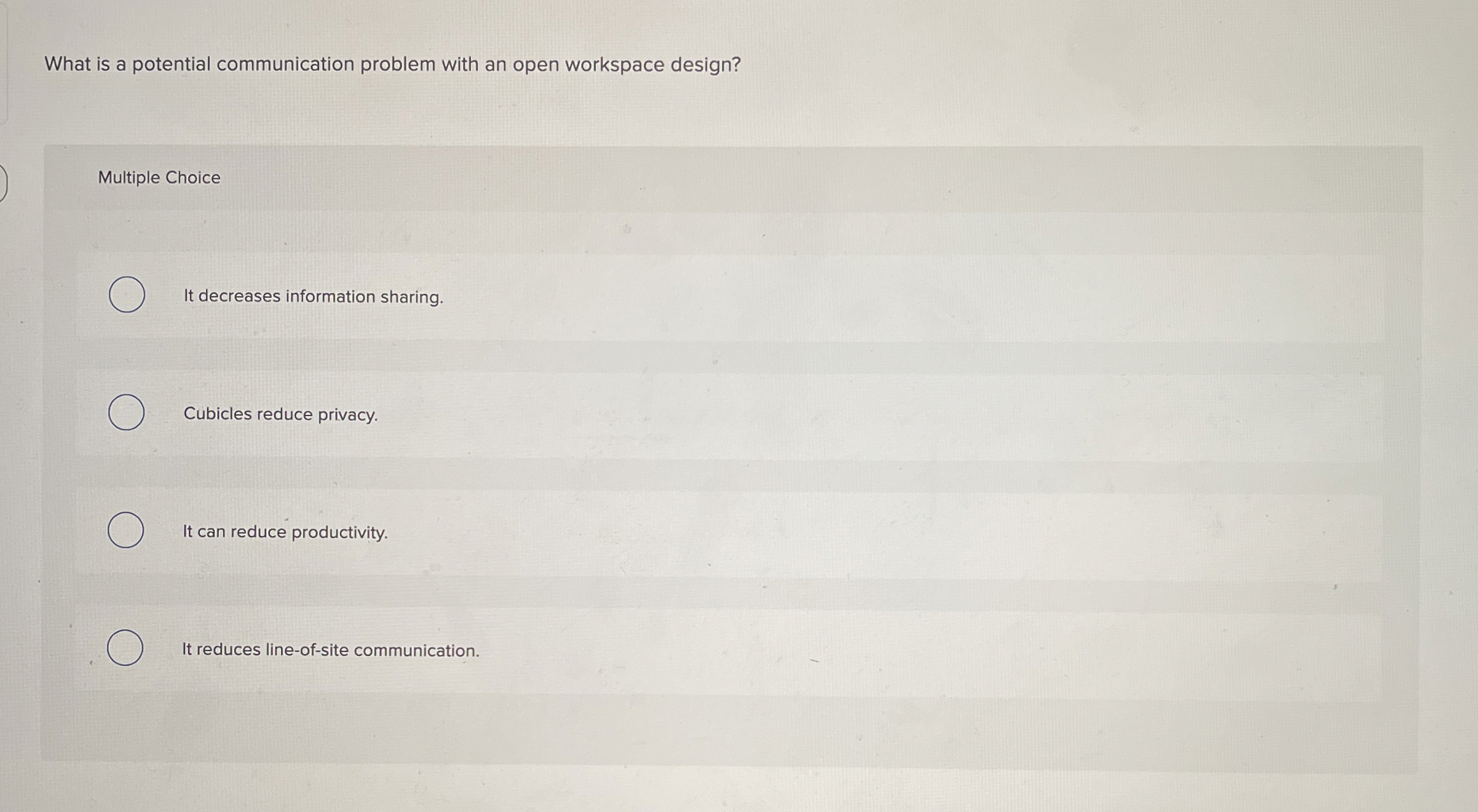  What is a potential communication problem with an open workspace design?