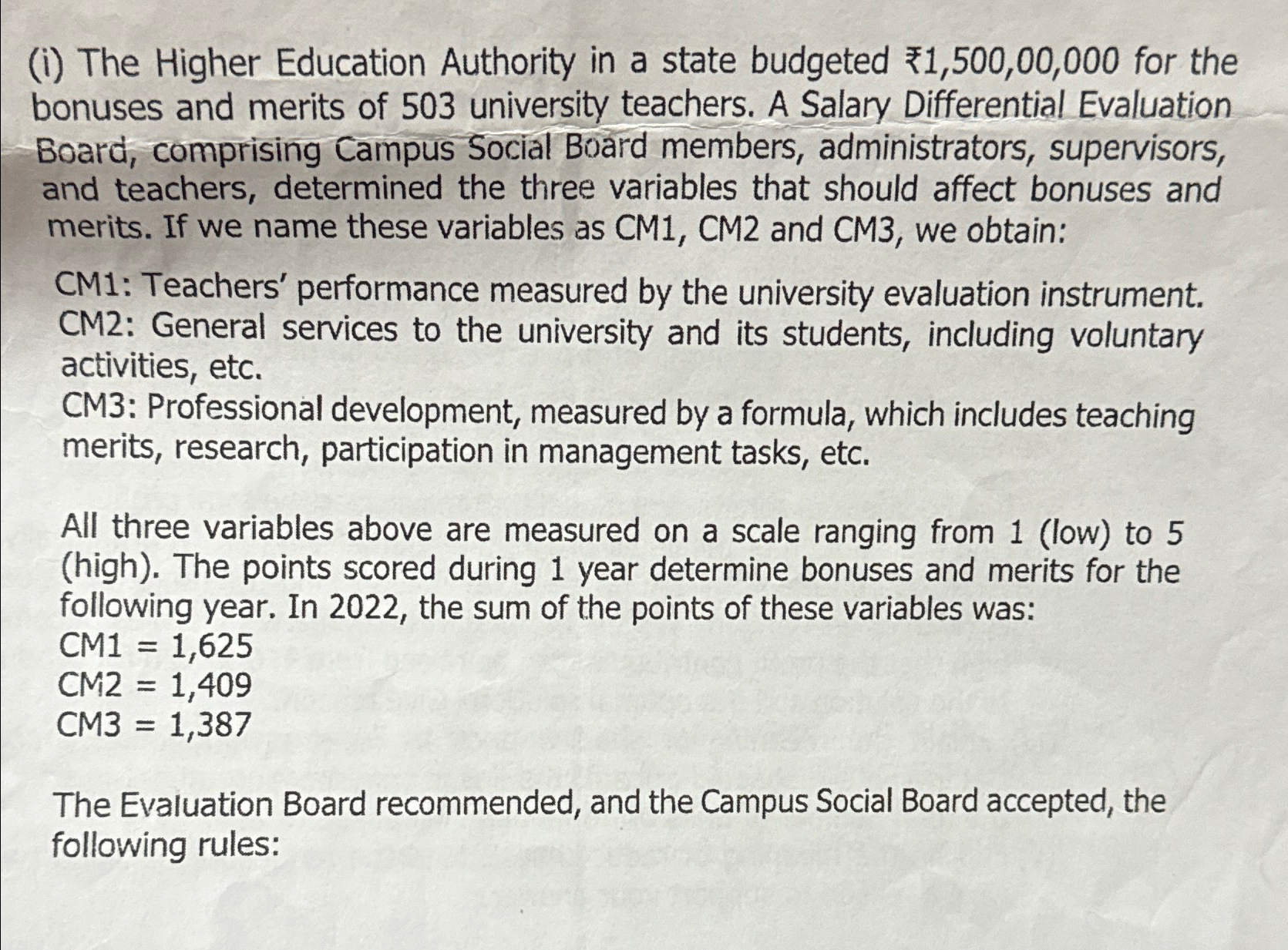  (i) The Higher Education Authority in a state budgeted 1,500,00,000 for