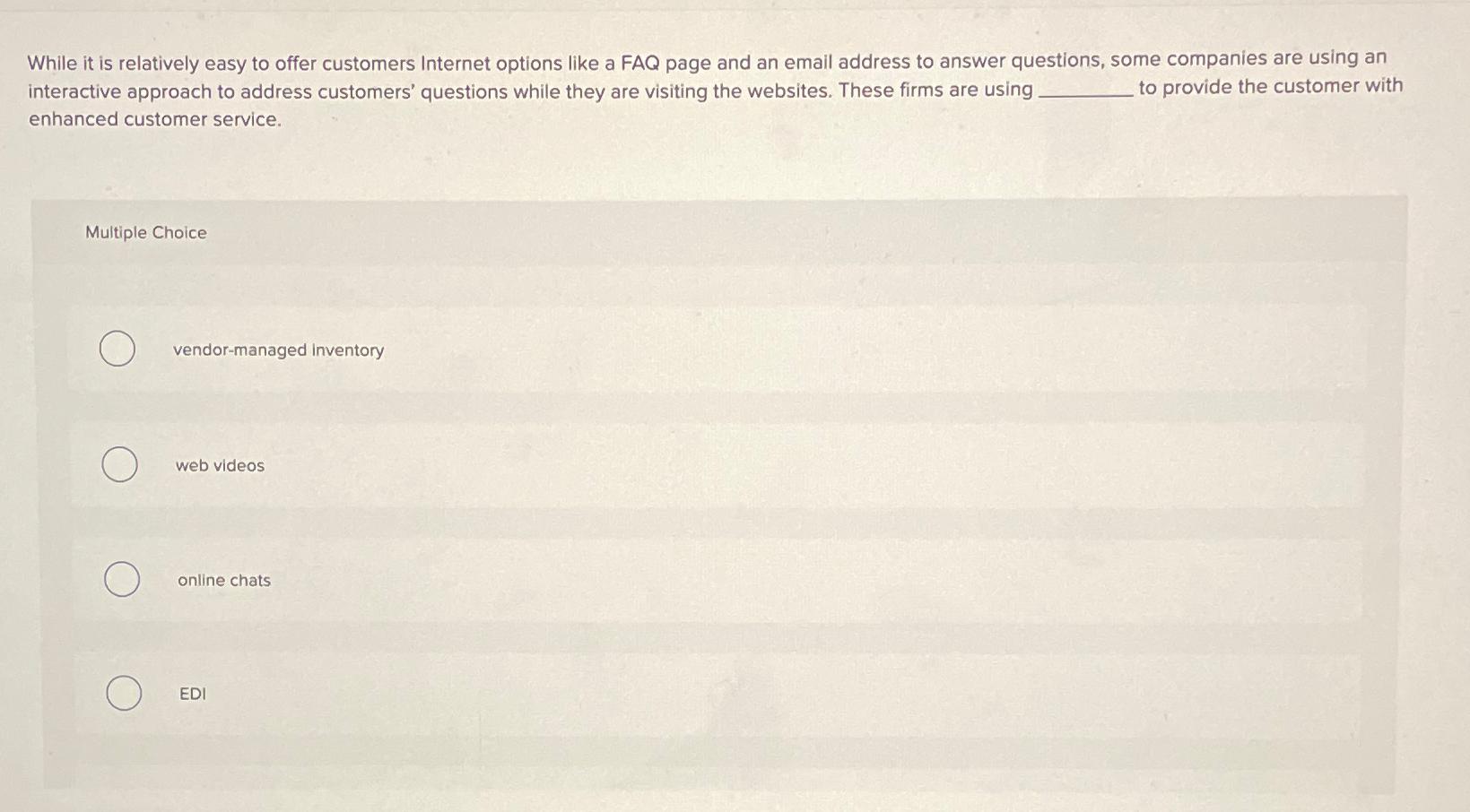  While it is relatively easy to offer customers Internet options like