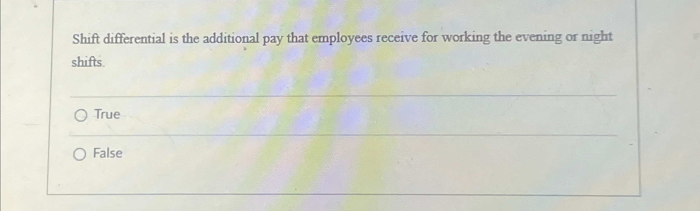  Shift differential is the additional pay that employees receive for working