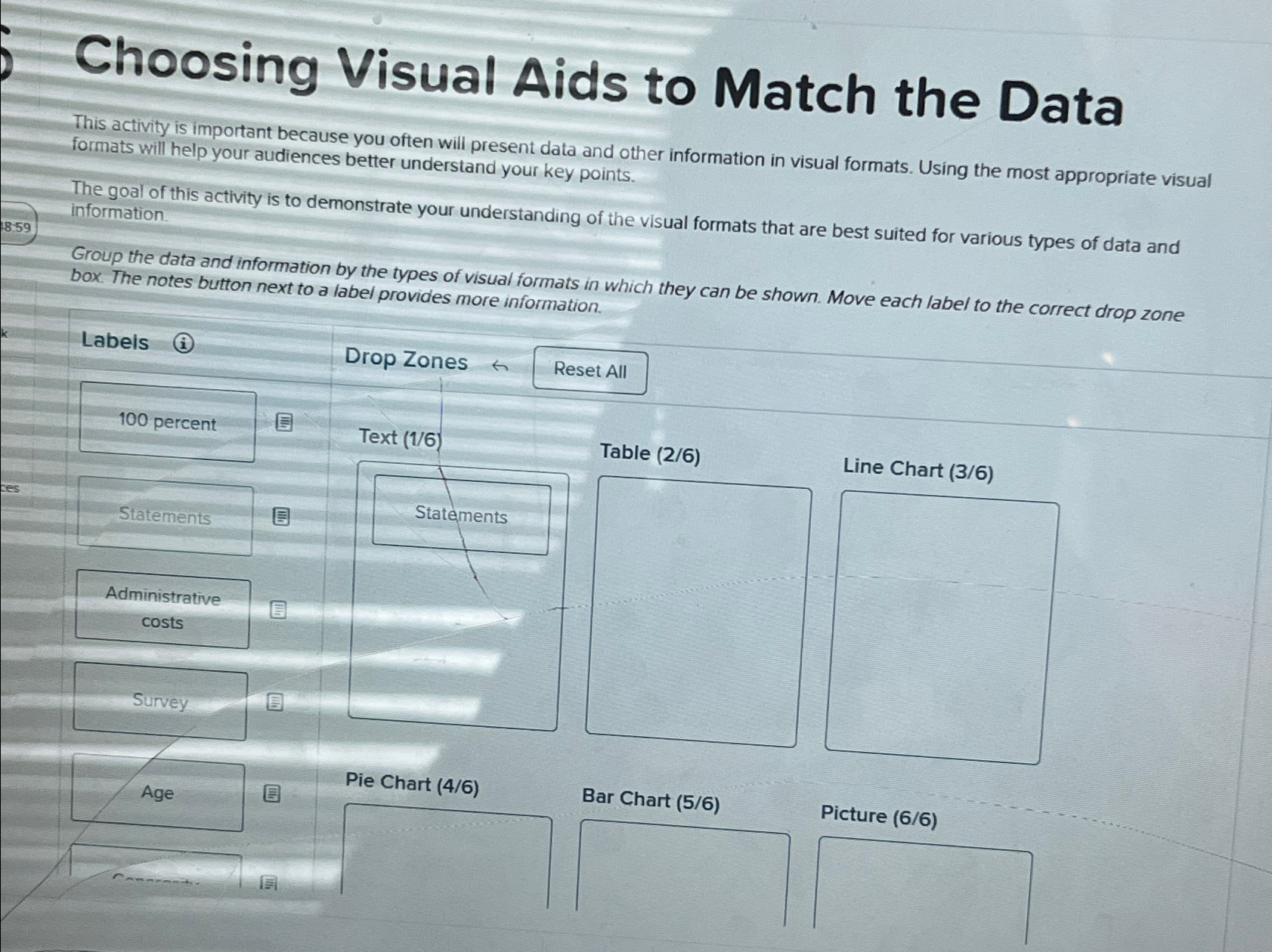  Choosing Visual Aids to Match the Data This activity is important