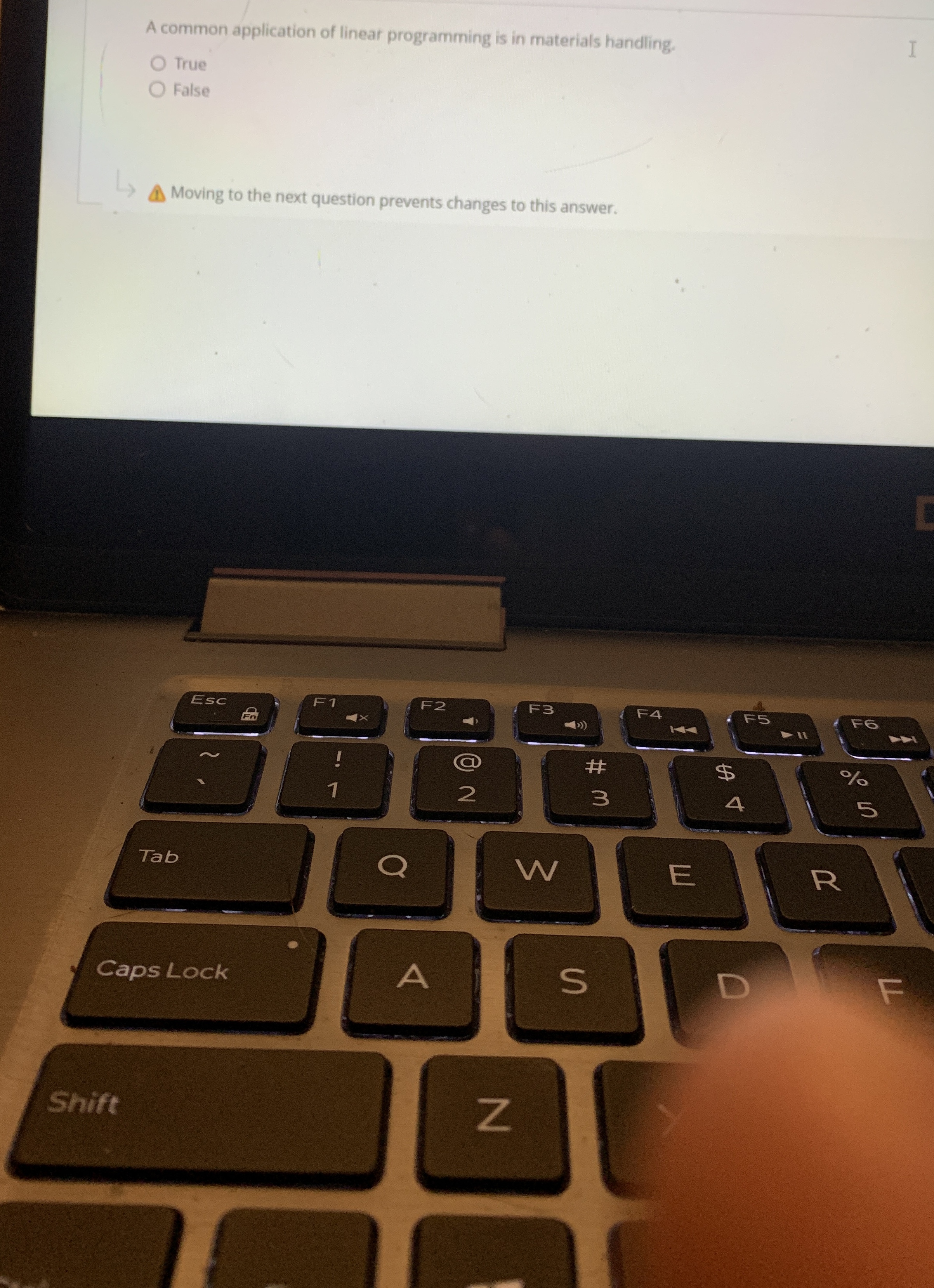  A common application of linear programming is in materials handling. True