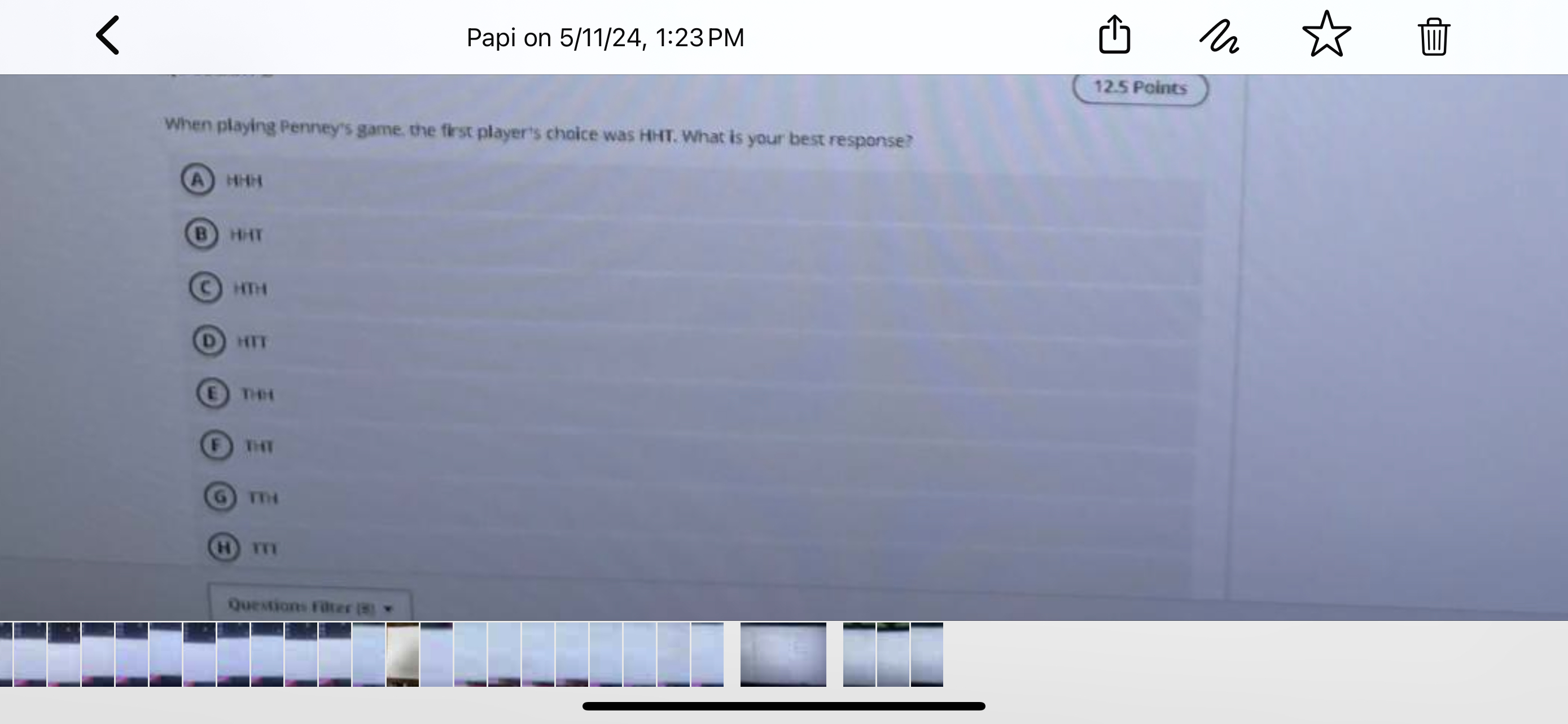  Papi on 5/11/24,1:23PM I 12.5 Points When playing Penney's game the