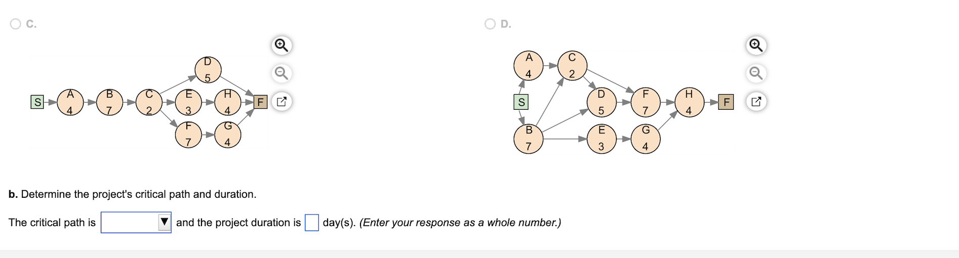 2 D 5 E 3 F 7 G 4 H 4 a.