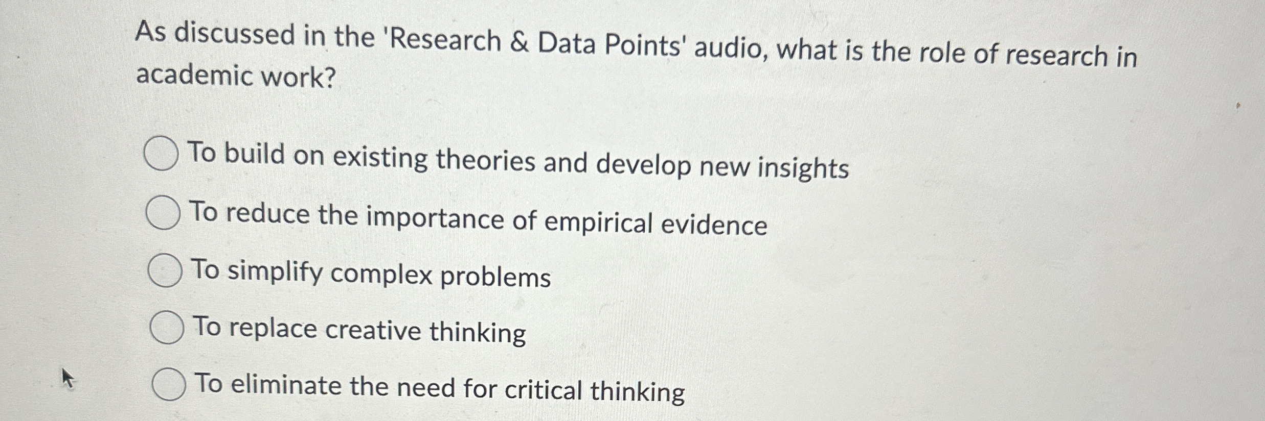  As discussed in the 'Research & Data Points' audio, what is