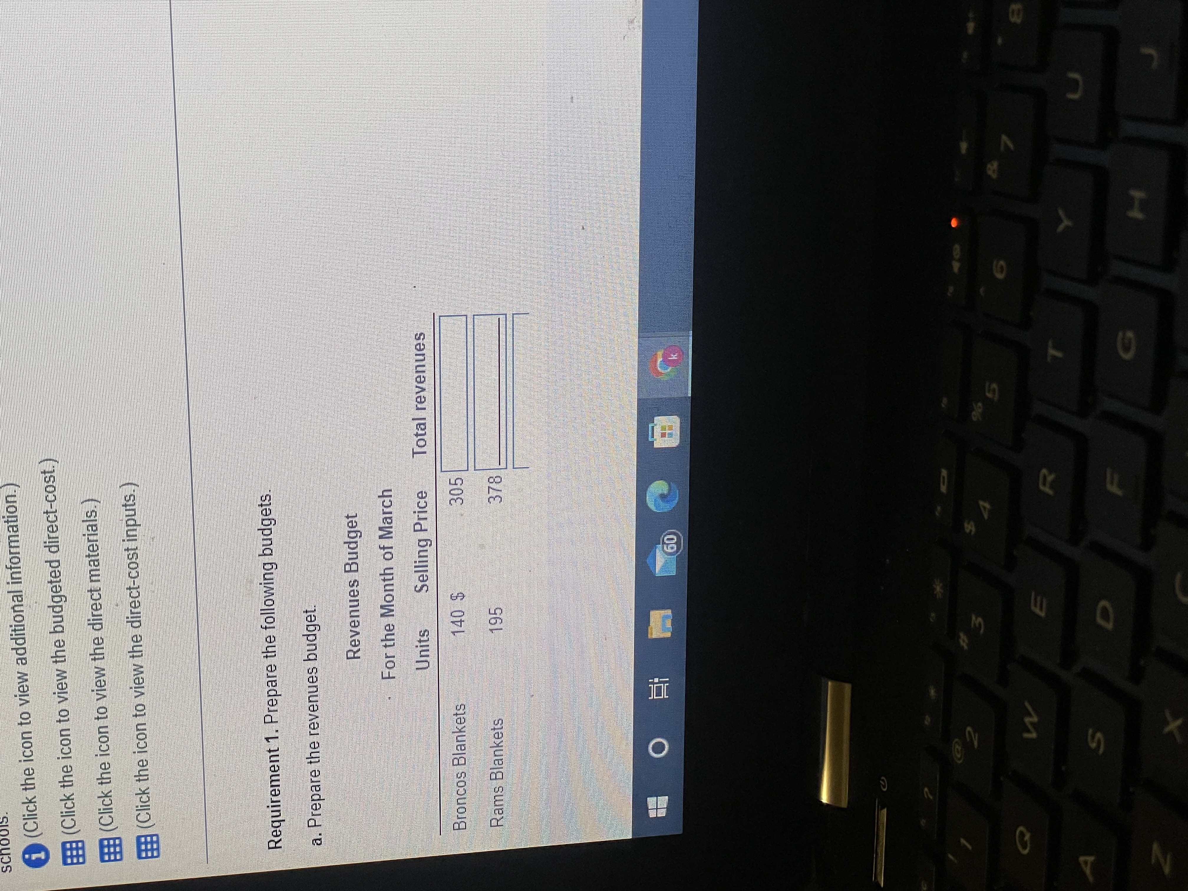 Unit Costs of Ending Finished Goods Inventory March 31, 2017 Product Broncos