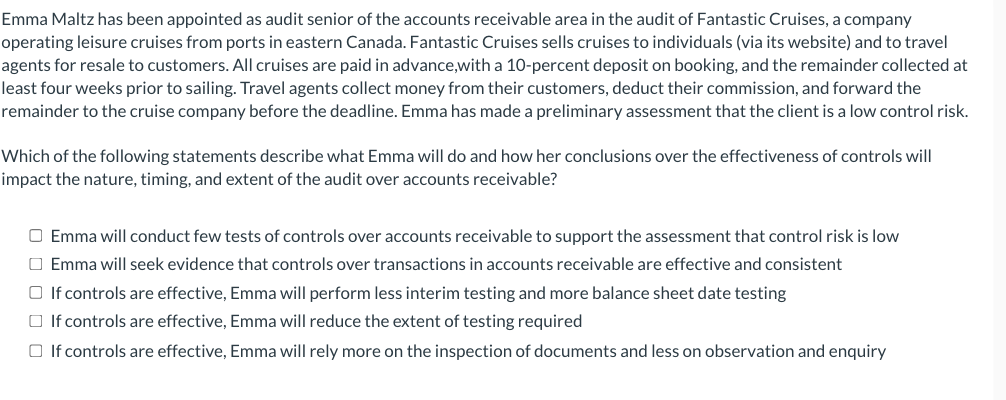 Please list correct options (multiple options) Emma Maltz has been appointed as