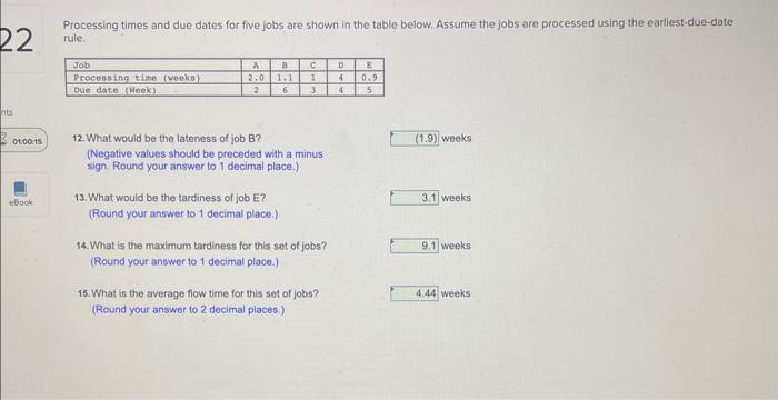 not sure if these are right, any work will help! Processing times