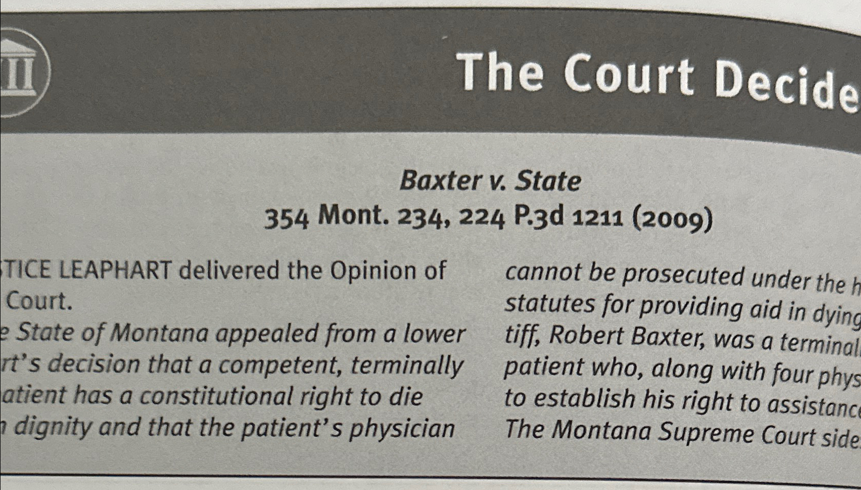  The Court Decide Baxter v. State 354 Mont. 234,224 P.3d 1211(2009)