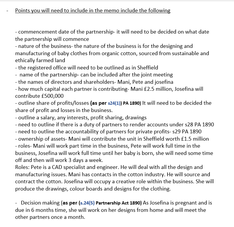 Client's matter: Plans to incorporate a limited liability partnership 3. Internal Memorandum