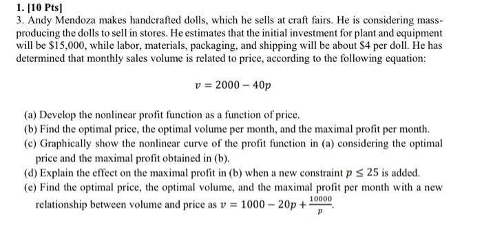 Operations Management. Please do ONLY (e) and show how solution was solved