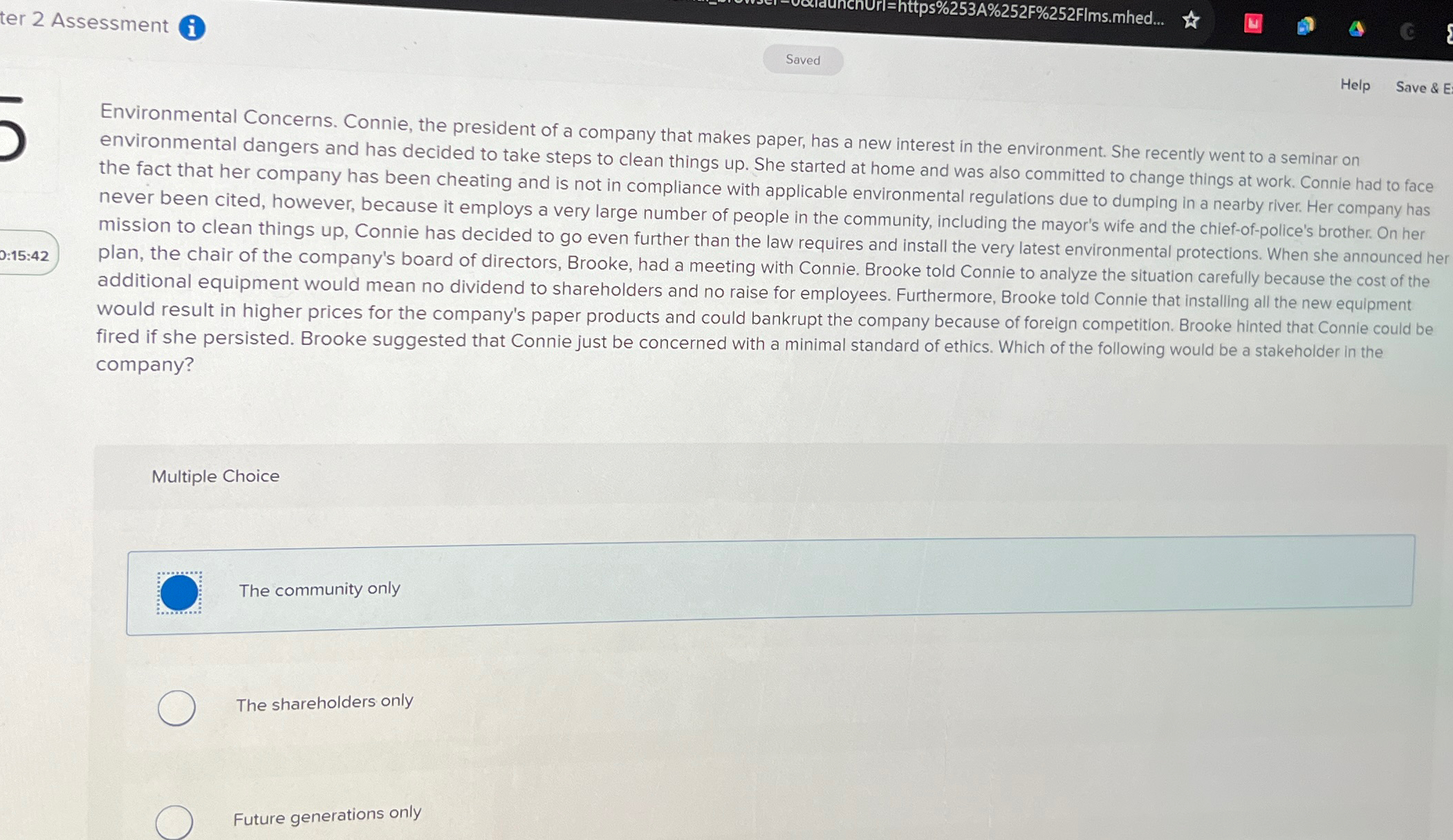  ter 2 Assessment Saved Help Save & E Environmental Concerns. Connie,
