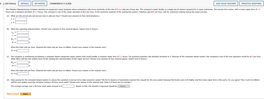  (a) What re the iarrival rate and serviou rate in jotsi