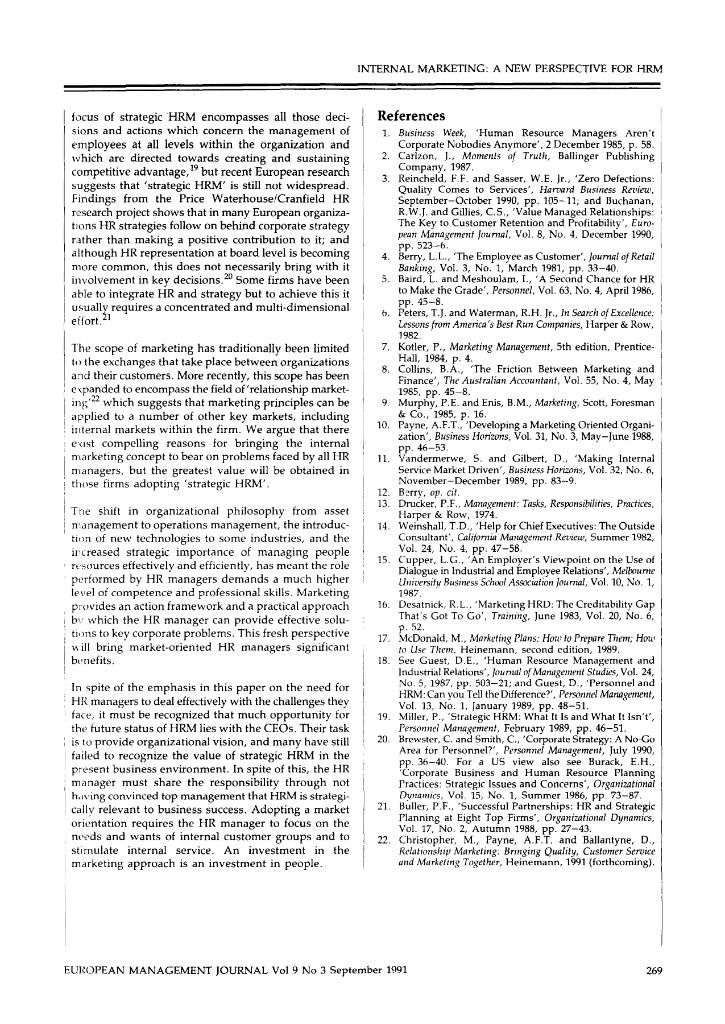 relationhuman resource (HR) managers to have much ship between production and consumption