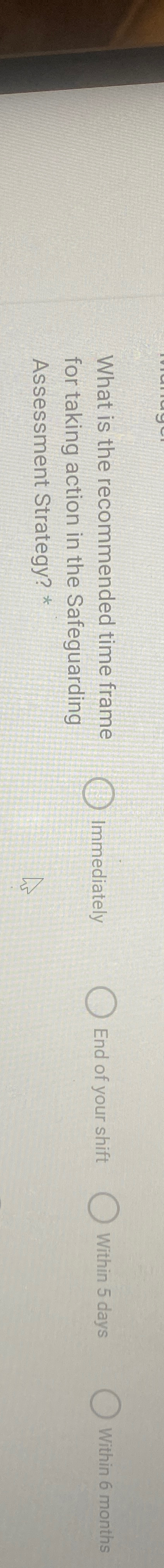  What is the recommended time frame for taking action in the