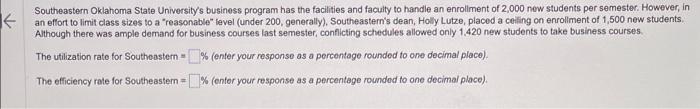 plz help with both Southeastern Oklahoma State University's business program has the