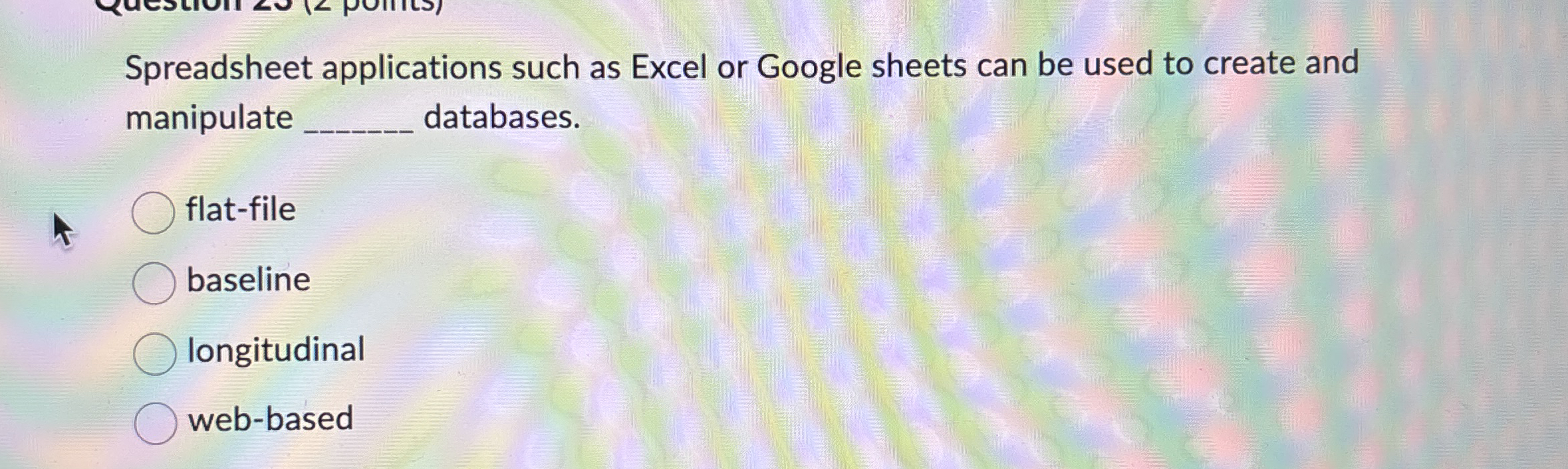  Spreadsheet applications such as Excel or Google sheets can be used
