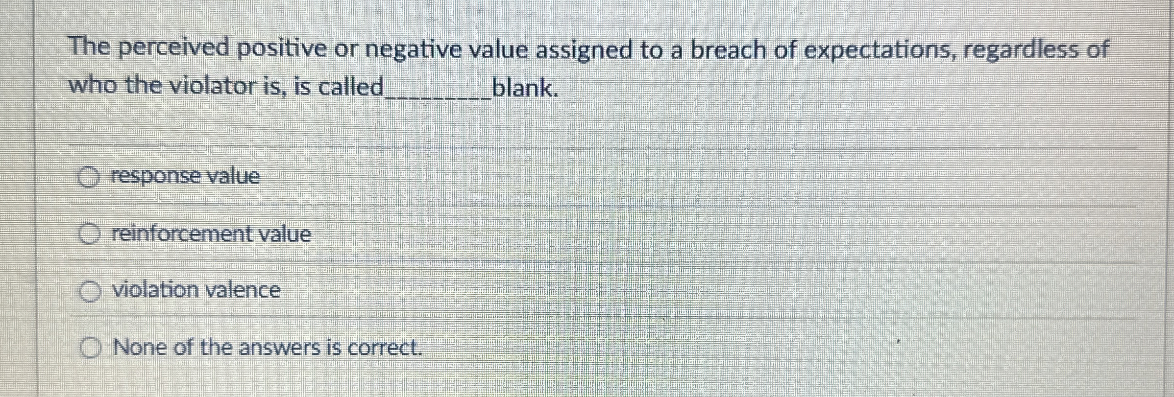  The perceived positive or negative value assigned to a breach of