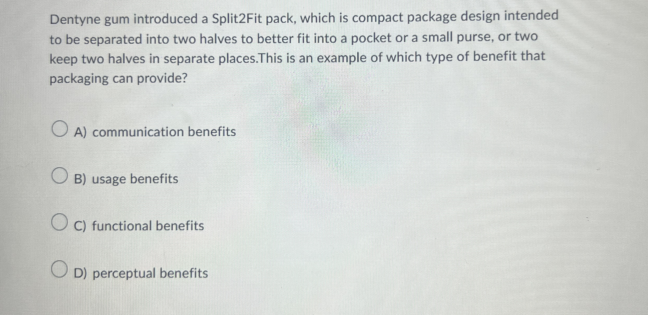  Dentyne gum introduced a Split2Fit pack, which is compact package design