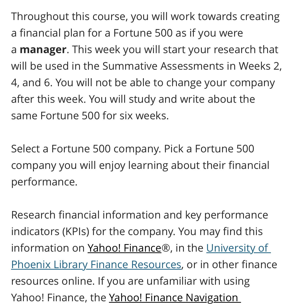  Throughout this course, you will work towards creating a financial plan