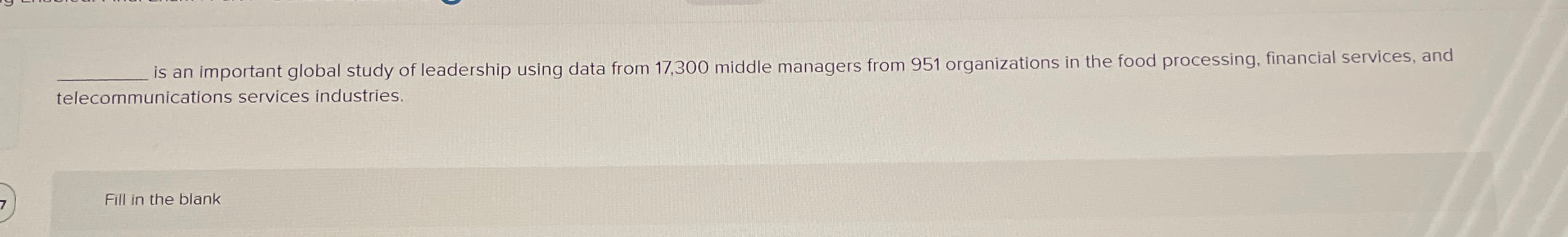 is an important global study of leadership using data from 17,300