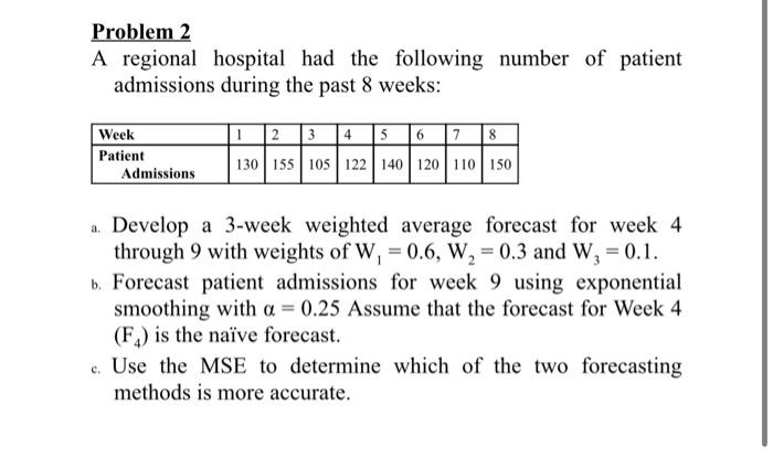  show your work and type as much as possible Problem 2