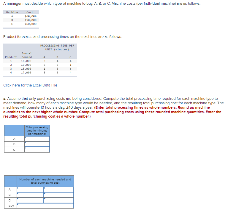  Strategic Capacity Q5 A manager must decide which type of machine