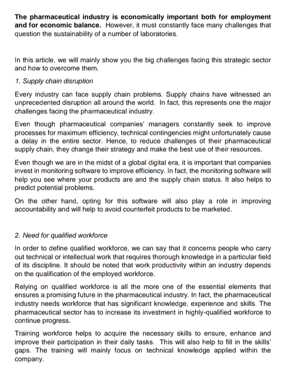  Hi tutor, as attached above is the article regarding pharmaceutical industry