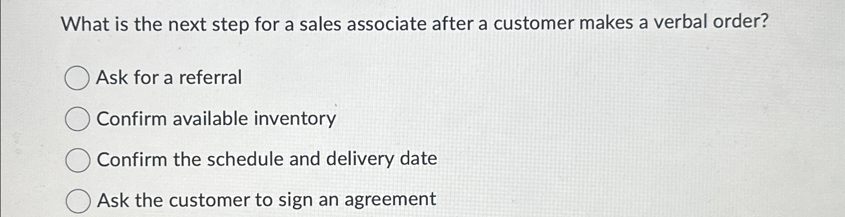  What is the next step for a sales associate after a