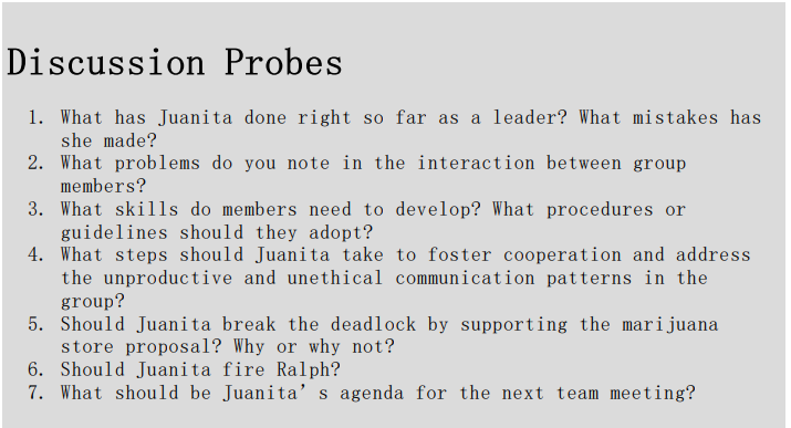 Study 9.2 Getting the Project Team Back on Track Juanita Cruz looked