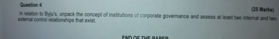  Question 4 (25 Marks) In relation to Byju's, unpack the concept