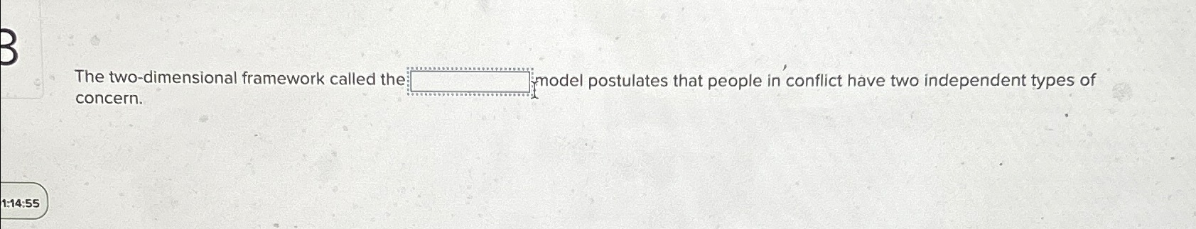  The two-dimensional framework called the concern. model postulates that people in